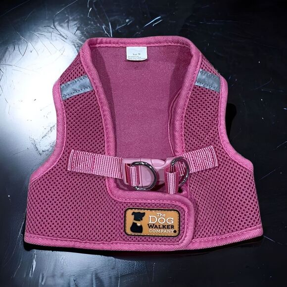 The Dog Walker Company Reflector Accent Harness Sz M 15-20 Lbs Pink on Pink - Picture 1 of 4